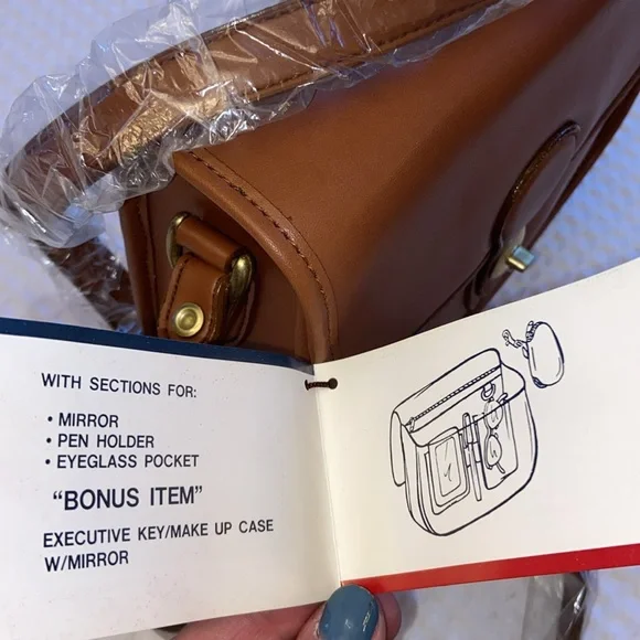 NEW! Vegan Leather Crossbody Purse Bag British Tan Brown - Picture 12 of 17